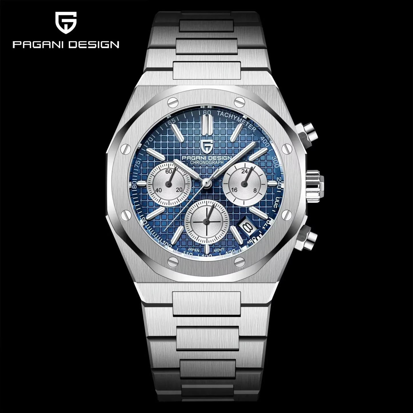 Pagani Design 2025 New Vk63 Fashionable Men\'s Quartz Chronograph Luxury Sapphire Stainless Steel Waterproof Sport 20Bar Luminou