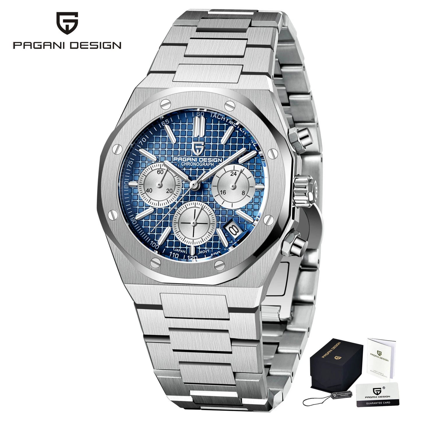Pagani Design 2025 New Vk63 Fashionable Men\'s Quartz Chronograph Luxury Sapphire Stainless Steel Waterproof Sport 20Bar Luminou