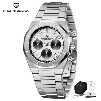 Pagani Design 2025 New Vk63 Fashionable Men\'s Quartz Chronograph Luxury Sapphire Stainless Steel Waterproof Sport 20Bar Luminou
