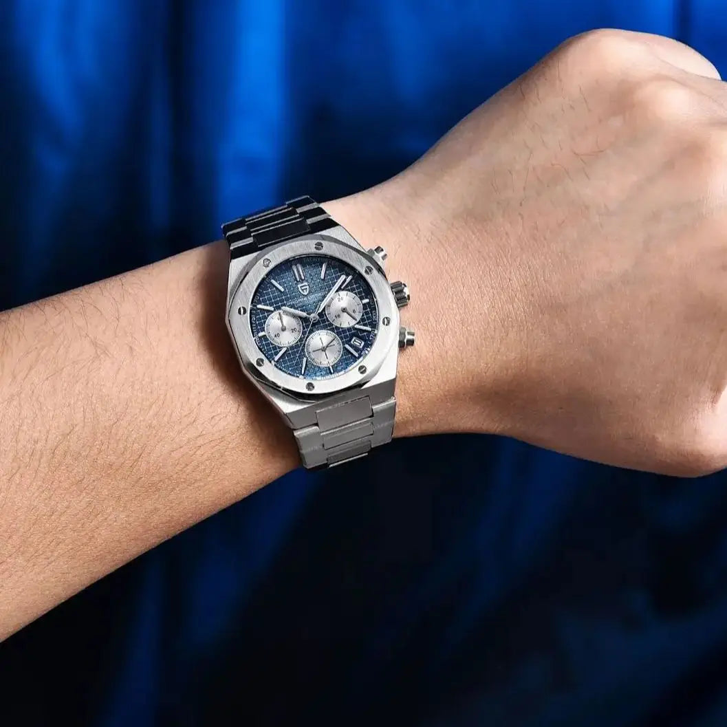 Pagani Design 2025 New Vk63 Fashionable Men\'s Quartz Chronograph Luxury Sapphire Stainless Steel Waterproof Sport 20Bar Luminou